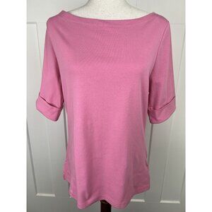 Lauren Ralph Lauren Black Label XL Pink Boatneck Top NWT Cotton Stretch